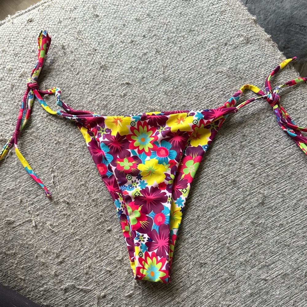 Floral Bikini Bottom with Tie Sides
